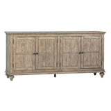 Dovetail Oslo 72" Light Grey Wash Finished Reclaimed Pine 4-Door Traditional Sideboard DOV18136