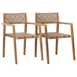 Chloe Indoor-Outdoor Rattan Arm Chair, Set of 2