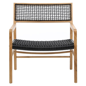 Dovetail Chloe Natural Teak Synthetic Rattan Occasional Arm Chair DOV18818BK