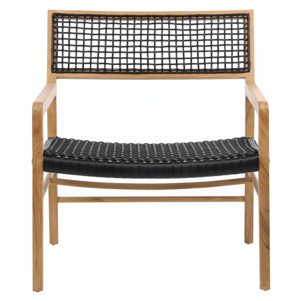 Dovetail Chloe Natural Teak Synthetic Rattan Occasional Arm Chair DOV18818BK