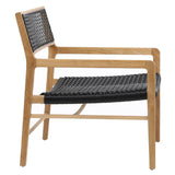 Dovetail Chloe Natural Teak Synthetic Rattan Occasional Arm Chair DOV18818BK