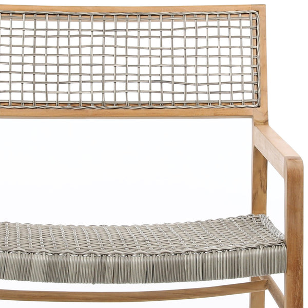 Dovetail Chloe Natural Teak Synthetic Rattan Occasional Arm Chair DOV18818GY