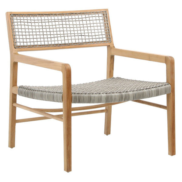 Dovetail Chloe Natural Teak Synthetic Rattan Occasional Arm Chair DOV18818GY