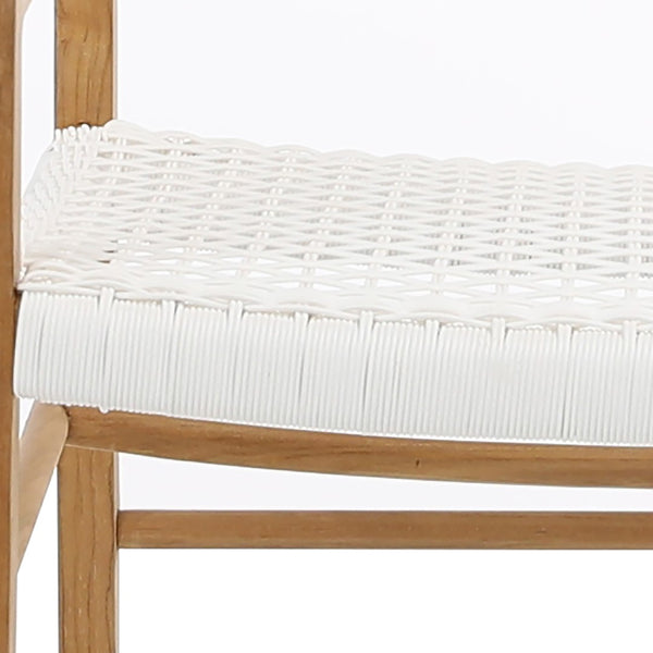 Dovetail Chloe Natural Teak Synthetic Rattan Occasional Arm Chair DOV18818WH