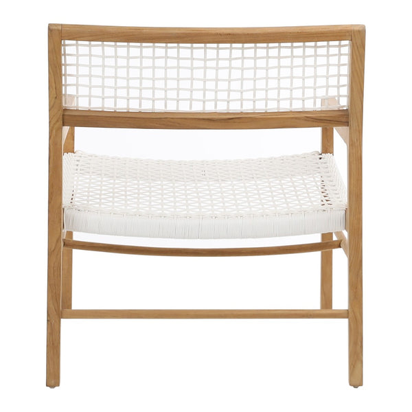 Dovetail Chloe Natural Teak Synthetic Rattan Occasional Arm Chair DOV18818WH