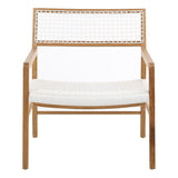 Dovetail Chloe Natural Teak Synthetic Rattan Occasional Arm Chair DOV18818WH