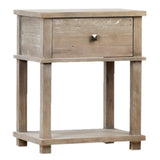 Marcus Antique Finish Reclaimed Pine 1-Drawer Storage Side Table