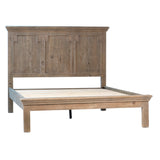 Dakota Antique Grey Finish Reclaimed Pine Detailed Panel Platform Bed