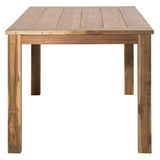 Dovetail Silas Rectangular Indoor-Outdoor Teak Dining Table with Block Style 4 Leg Base DOV22002