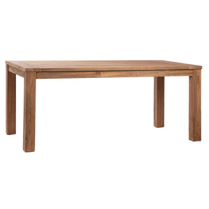 Dovetail Silas Rectangular Indoor-Outdoor Teak Dining Table with Block Style 4 Leg Base DOV22002