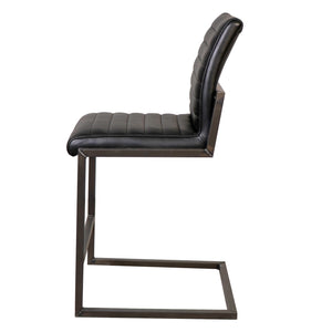 Dovetail Greyson Genuine Full Grain Leather and Steel Modern Stool DOV23000CS