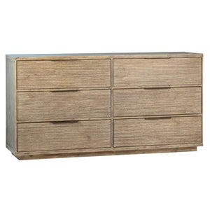 Dovetail Finn Light Wash Acacia Six-Drawer Dresser DOV24051