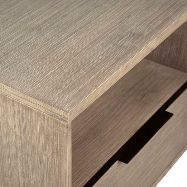 Dovetail Finn Light Wash Acacia Single Drawer Storage Night Stand DOV24052