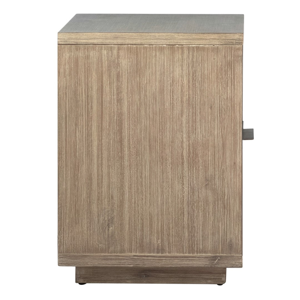 Dovetail Finn Light Wash Acacia Single Drawer Storage Night Stand DOV24052