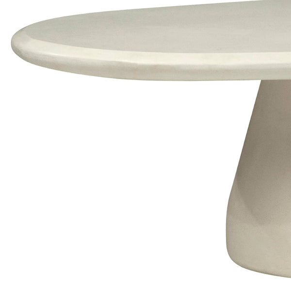 Dovetail Cypress 55" Oval Ivory Finished Concrete Coffee Table DOV24093