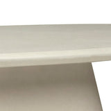 Dovetail Cypress 55" Oval Ivory Finished Concrete Coffee Table DOV24093