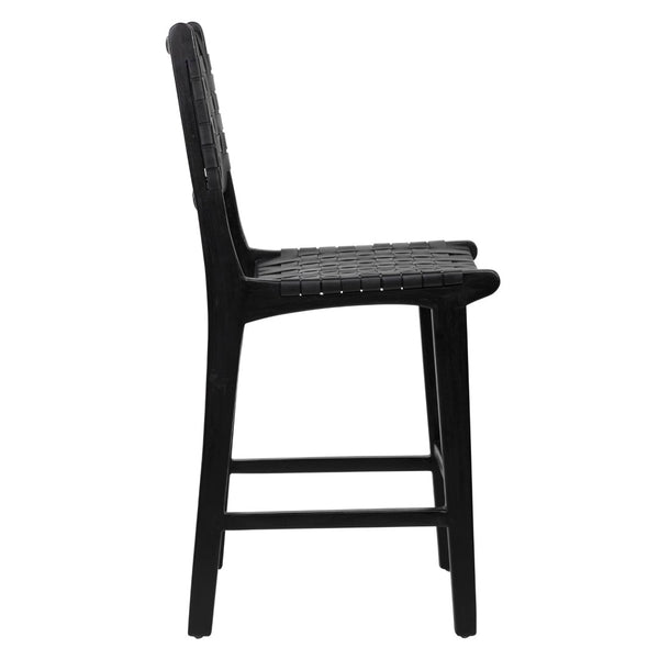 Dovetail Dale Counterstool Black Leather Black Frame DOV25003ACSBK