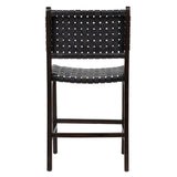 Dovetail Dale Counterstool Black Leather Dark Brown Frame DOV25003ACSB
