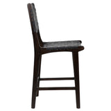 Dovetail Dale Counterstool Black Leather Dark Brown Frame DOV25003ACSB