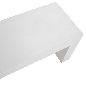 Dovetail Layla 63" Indoor-Outdoor White Concrete Waterfall Bench DOV26007