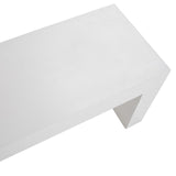 Dovetail Layla 63" Indoor-Outdoor White Concrete Waterfall Bench DOV26007