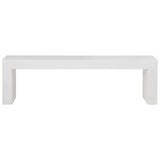 Dovetail Layla 63" Indoor-Outdoor White Concrete Waterfall Bench DOV26007