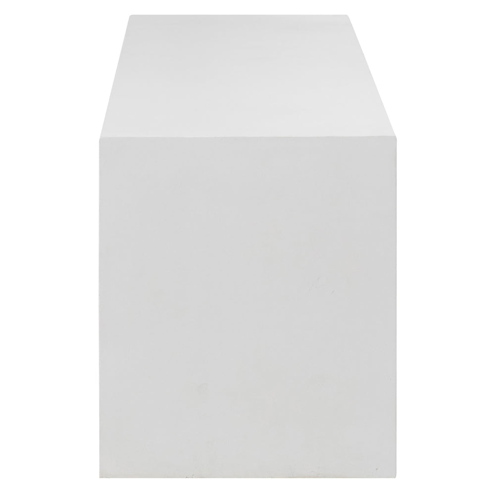 Dovetail Layla 63" Indoor-Outdoor White Concrete Waterfall Bench DOV26007