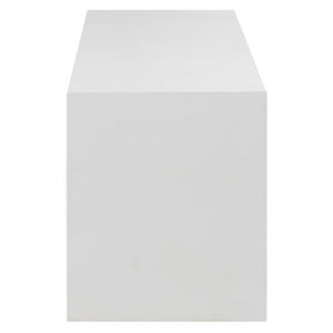 Dovetail Layla 63" Indoor-Outdoor White Concrete Waterfall Bench DOV26007