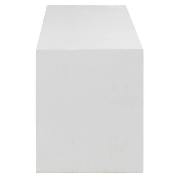 Dovetail Layla 63" Indoor-Outdoor White Concrete Waterfall Bench DOV26007