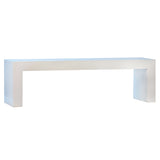 Dovetail Layla 63" Indoor-Outdoor White Concrete Waterfall Bench DOV26007