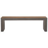 Dovetail Alania 60" Concrete and Teak Indoor-Outdoor Bench DOV26024