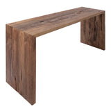 Dovetail Camila 54" Rectangular Reclaimed Teak Waterfall Console Table DOV29012