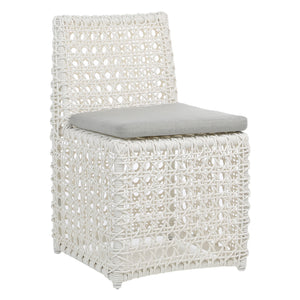 Dovetail Maxine Indoor-Outdoor Woven Rope Cube Chair with Light Grey Cushion DOV30028