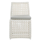 Dovetail Maxine Indoor-Outdoor Woven Rope Cube Chair with Light Grey Cushion DOV30028