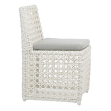 Dovetail Maxine Indoor-Outdoor Woven Rope Cube Chair with Light Grey Cushion DOV30028