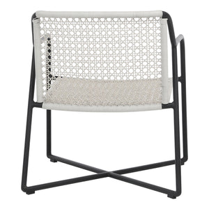 Dovetail Catalina Indoor-Outdoor Grey and Black Woven Rope and Iron Occasional Chair DOV30035