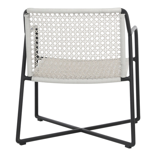 Dovetail Catalina Indoor-Outdoor Grey and Black Woven Rope and Iron Occasional Chair DOV30035