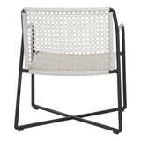 Dovetail Catalina Indoor-Outdoor Grey and Black Woven Rope and Iron Occasional Chair DOV30035