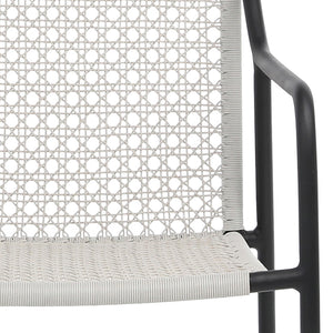 Dovetail Catalina Indoor-Outdoor Grey and Black Woven Rope and Iron Occasional Chair DOV30035