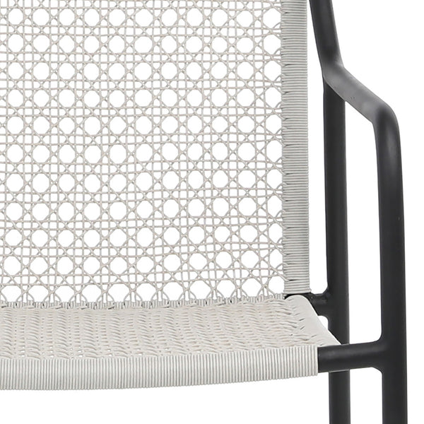 Dovetail Catalina Indoor-Outdoor Grey and Black Woven Rope and Iron Occasional Chair DOV30035