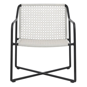 Dovetail Catalina Indoor-Outdoor Grey and Black Woven Rope and Iron Occasional Chair DOV30035