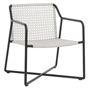 Dovetail Catalina Indoor-Outdoor Grey and Black Woven Rope and Iron Occasional Chair DOV30035