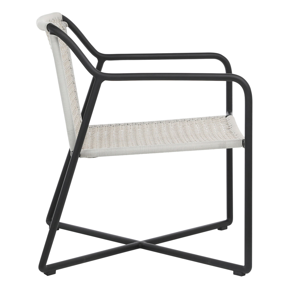 Dovetail Catalina Indoor-Outdoor Grey and Black Woven Rope and Iron Occasional Chair DOV30035