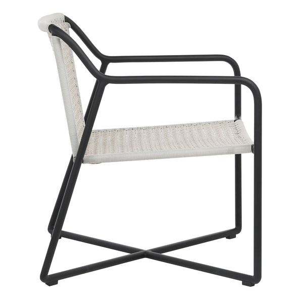 Dovetail Catalina Indoor-Outdoor Grey and Black Woven Rope and Iron Occasional Chair DOV30035