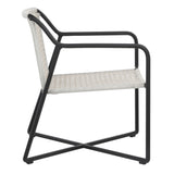 Dovetail Catalina Indoor-Outdoor Grey and Black Woven Rope and Iron Occasional Chair DOV30035