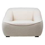 Dovetail Elliot Overstuffed Upholstered Occassional Chair in Natural White Boucle DOV3195