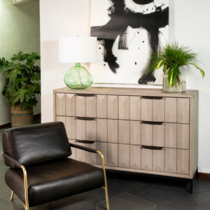 Dovetail Emilia Grey Wash Pine Modern 6-Drawer Storage Dresser DOV18065