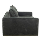 Dovetail Felipe 95" Full Grain Leather Wide Track Arm Sofa in Antique Black Suede DOV32011