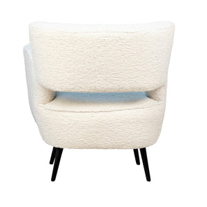 Dovetail Zani White Faux Sheepskin Upholstered Occasional Arm Chair DOV34003