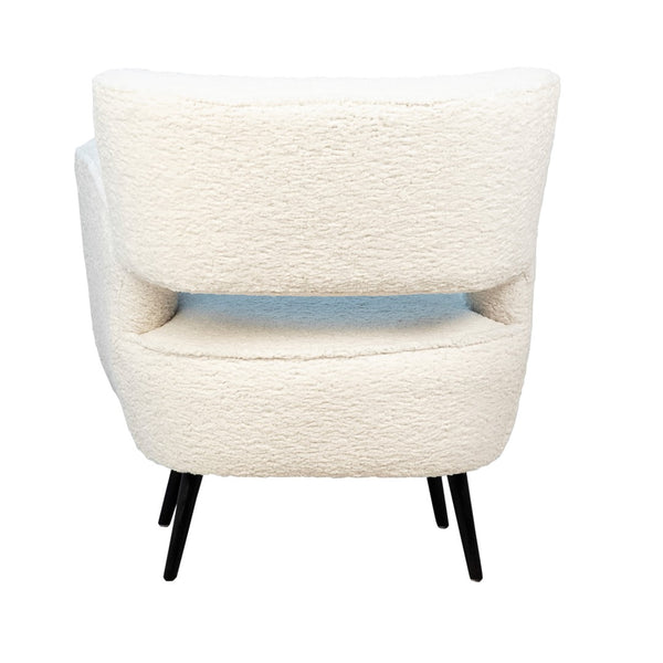 Dovetail Zani White Faux Sheepskin Upholstered Occasional Arm Chair DOV34003